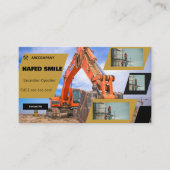 プロの建設用ショベルプラントオペレーター 名刺 (正面)
