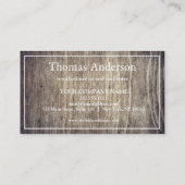 プロの木目調のクラシックな木工 名刺 (裏面)