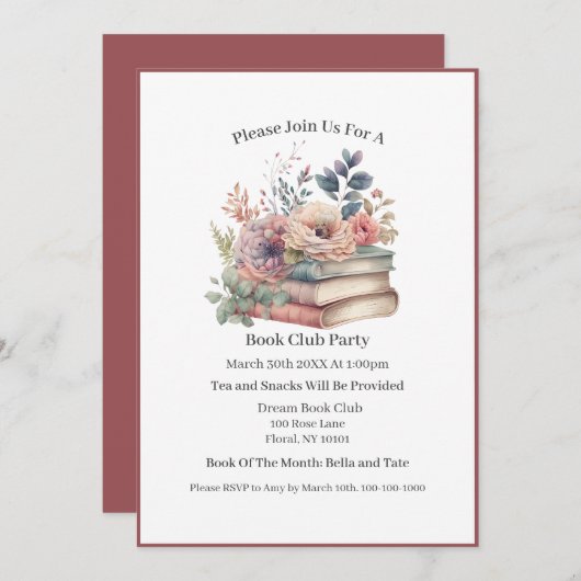 プロの本虫、本のクラブ 招待状 (正面/裏面)