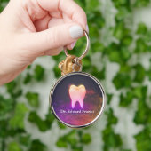 プロの歯科医 歯科医院 ローズゴールドの歯 キーホルダー (手)