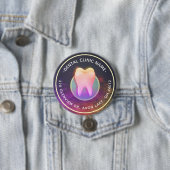 プロの歯科医 歯科医院 ローズゴールドの歯 缶バッジ (インサイチュ)