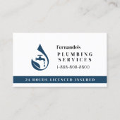 プロの水道サービス 水滴ロゴ 名刺 (正面)