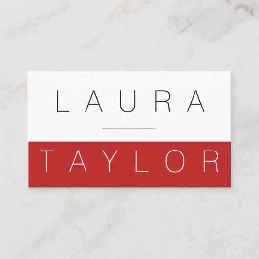 プロの洗練された赤白 名刺 (正面)