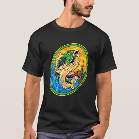 プロの漁師のための大きな魚の釣りベスト Tシャツ (正面)