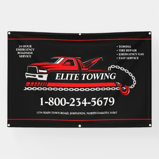 プロの牽引サービス 横断幕 (横)