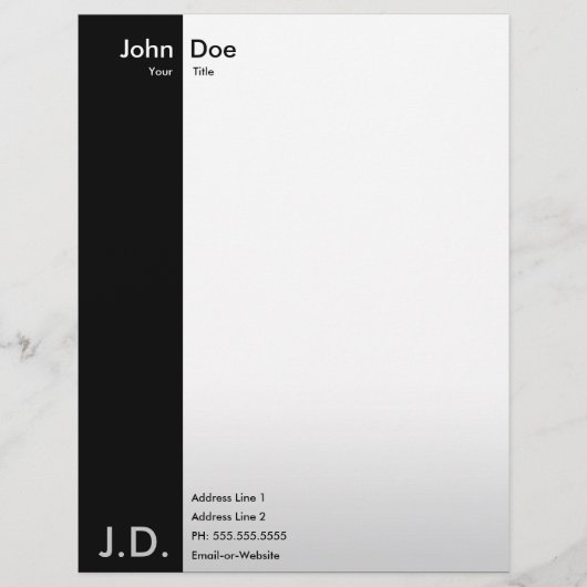 プロの白黒 レターヘッド (正面)