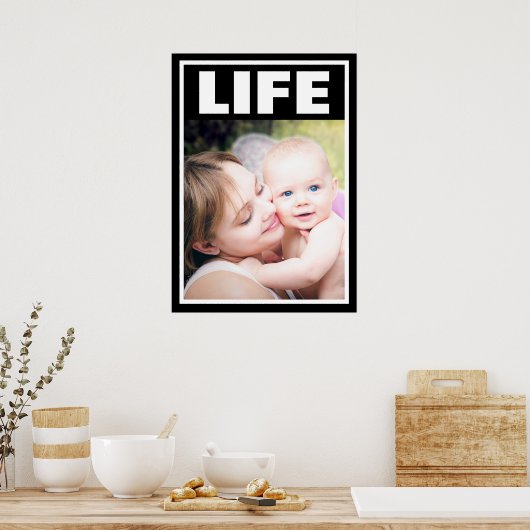 プロの笑顔の母親とベビー家族 ポスター (キッチン)