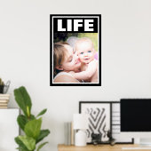 プロの笑顔の母親とベビー家族 ポスター (ホームオフィス)