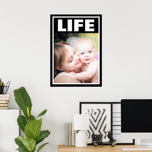 プロの笑顔の母親とベビー家族 ポスター (ホームオフィス)