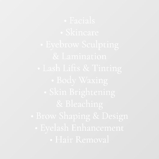 プロの美容サロンサービス スキンケア ウィンドウサイン (シート)