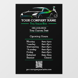 プロの自動車ボディペイントショップ 自動車営業時間 ウィンドウサイン