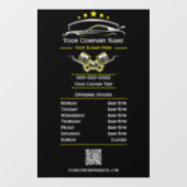 プロの自動車修理、営業時間 ウィンドウサイン (シート)