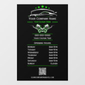 プロの自動車修理、営業時間 ウィンドウサイン (シート)