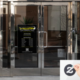 プロの自動車洗車会社営業時間 ウィンドウサイン