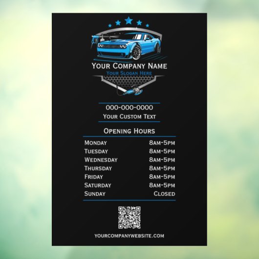 プロの自動車洗車会社営業時間 ウィンドウサイン (シート3)