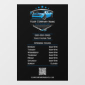 プロの自動車洗車会社営業時間 ウィンドウサイン (シート)