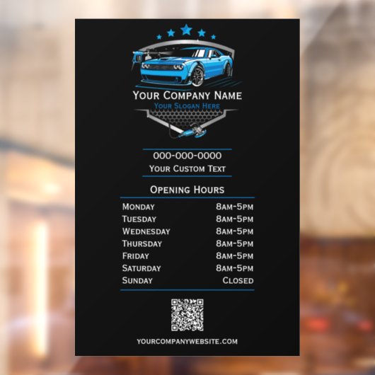 プロの自動車洗車会社営業時間 ウィンドウサイン (シート2)