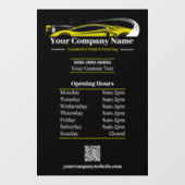 プロの自動車洗車・車両洗浄会社営業時間 ウィンドウサイン (シート)