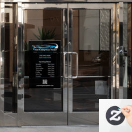 プロの自動車洗車・車両詳細会社営業時間 ウィンドウサイン