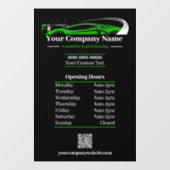 プロの自動車洗車・車両詳細業務時間 ウィンドウサイン (シート)