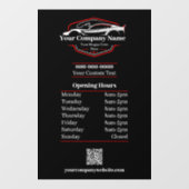 プロの自動車洗車・車内清掃会社営業時間 ウィンドウサイン (シート)