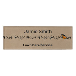 プロの芝生サービスカーキ＆ブラック 名札