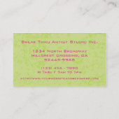 プロの芸術家のスタジオの名刺 名刺 (裏面)