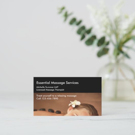 プロの設計を受けたマッサージセラピスト 予約カード (スタンド正面)