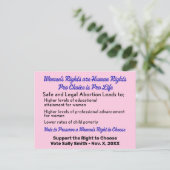 プロの選択肢ローvウェイド投票の安全な法律を取得 ポストカード (スタンド正面)