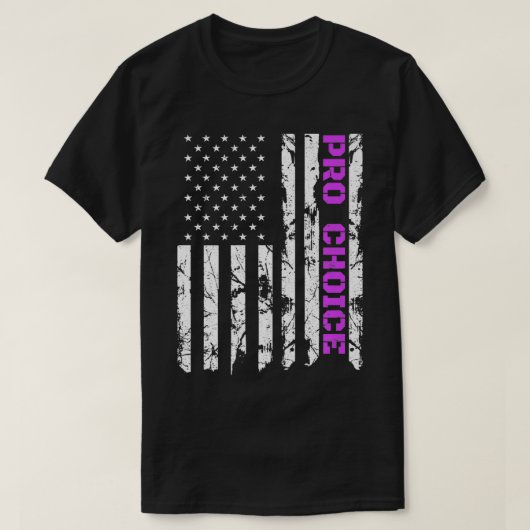 プロの選択、愛国的な紫色のアメリカ人プロの妊娠中絶 Tシャツ (デザイン正面)