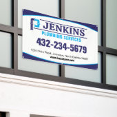 プロの配管サービス 横断幕 (ビルの外側)