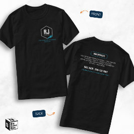 プロの配管サービス 黒と青の配管工 Tシャツ