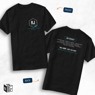 プロの配管サービス 黒と青の配管工 Tシャツ