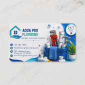 プロの配管工ビジネスカード | PLUMBING 名刺 (正面)