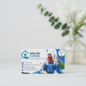 プロの配管工ビジネスカード | PLUMBING 名刺 (スタンド正面)