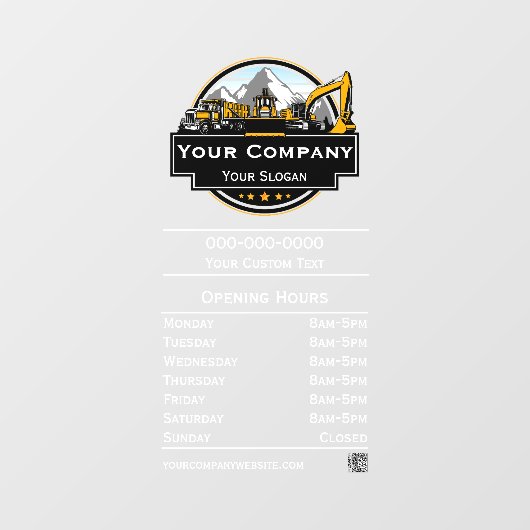 プロの重機建設会社  ウィンドウサイン (シート)