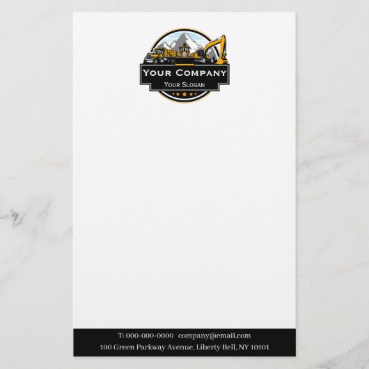 プロの重機建設会社 便箋 (正面)