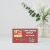 プロの電気技士 アイコニック ビジネス 名刺 (スタンド正面)