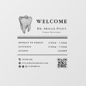 プロの3D歯アイコン歯科医の営業時間 ウィンドウサイン (シート)