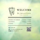 プロの3D歯アイコン歯科医の営業時間 ウィンドウサイン (シート3)