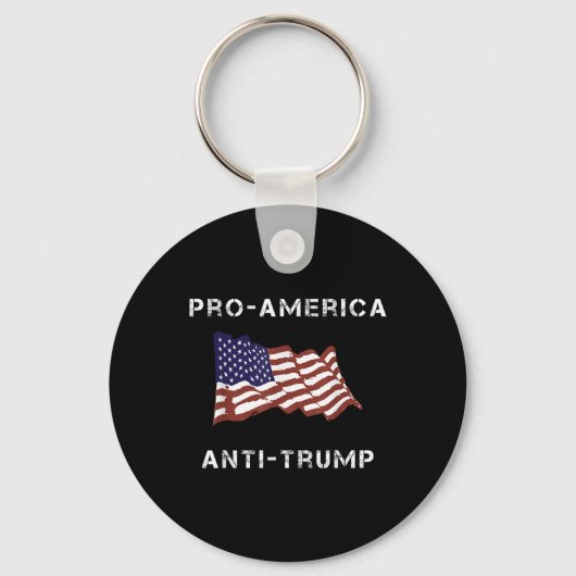 プロアメリカアンチトランプ米国国旗 キーホルダー (正面)