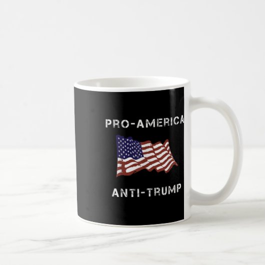プロアメリカアンチトランプ米国国旗 コーヒーマグカップ (右)