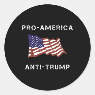 プロアメリカアンチトランプ米国国旗 ラウンドシール