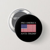 プロアメリカアンチトランプ – アメリカ合衆国国旗のレジスト 缶バッジ (正面&裏面)