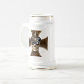 プロイセンのスカルwの鉄の十字 ビールジョッキ (正面左)