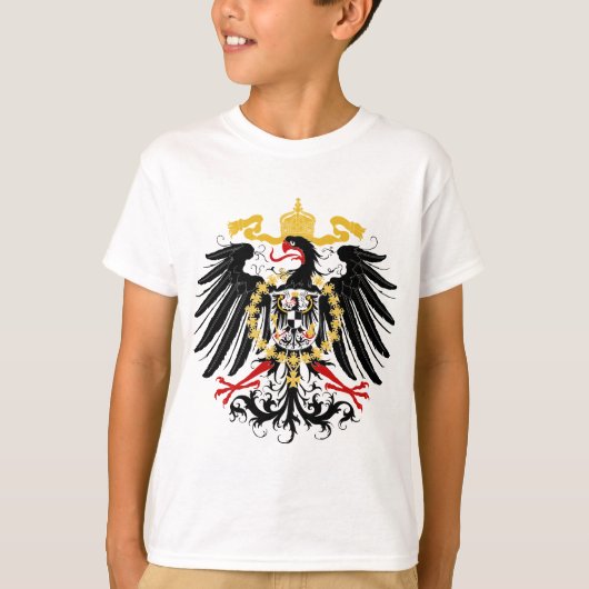 プロイセンのワシの赤い黒および金ゴールド Tシャツ (正面)