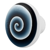 プロイセンの青いスパイラルパターン セラミックノブ (右)