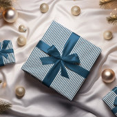 プロイセンの青と白のストライプパターン ラッピングペーパー