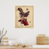 プロイセンの風俗地図1868 ポスター (キッチン)