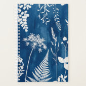 プロイセンインディゴブルーのシアノタイプのシダ植物の植物画 プランナー手帳 (正面)